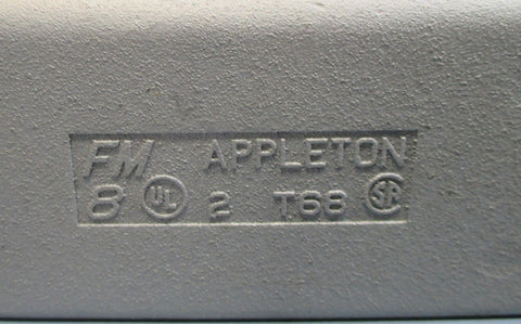 Appleton T68 Conduit Body 2" 3 Port FM8 Grayloy Iron T Body  NWOB