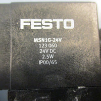 Festo MN1H-2-3/8-MS Solenoid Valve 0.5-10bar 7-145PSI With Cable