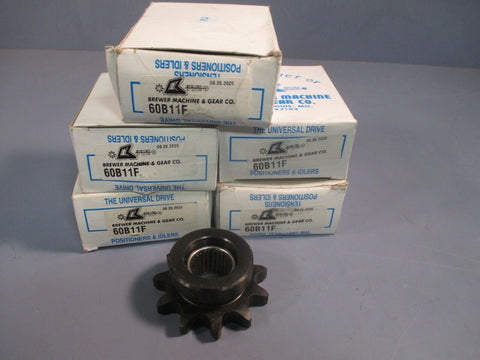 Lot of (5) Brewer Machine Idler Sprocket, 11 Teeth 60B11F