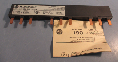 ALLEN-BRADLEY 190-L13 SER. A 690V 108A THREE-PHASE BUSBAR