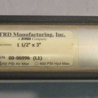 TRD Manufacturing Pneumatic Cylinder 3" Stroke 1-1/2" Bore 250 PSI Air Max
