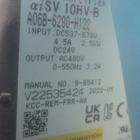 Fanuc A06B-6290-H122 aiSV 10HV-B Servo Amplifier 537-679V 2.5kW Input