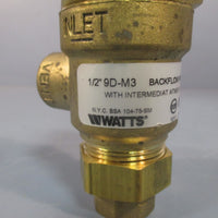 WATTS BACKFLOW PREVENTER 1/2" 9D-M3 250F 175 PSI 0062670 4A810
