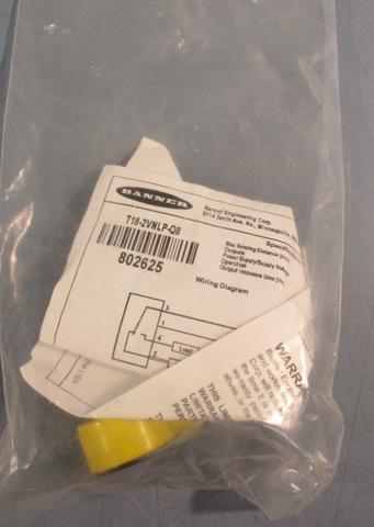 BANNER ENGINEERING T18-2VNLP-Q8 Photoelectric Sensor 802625 NIB