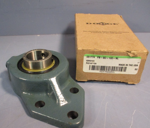 DODGE BALDOR FB-SC-100-NL 051774 3 BOLT FLANGE BRACKET BEARING 1"