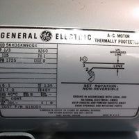 GE Vacuum Pump, 5KH36KN90GX 1/3 HP, 1725RPM, HZ60, 115V, 1 Phase