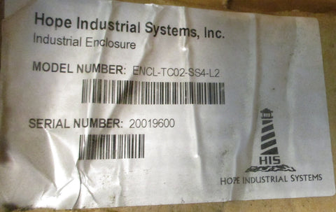 Hope Industrial Systems ENCLTC02SS4L2 Industrial Enclosure 14" x 14" x 61/4"