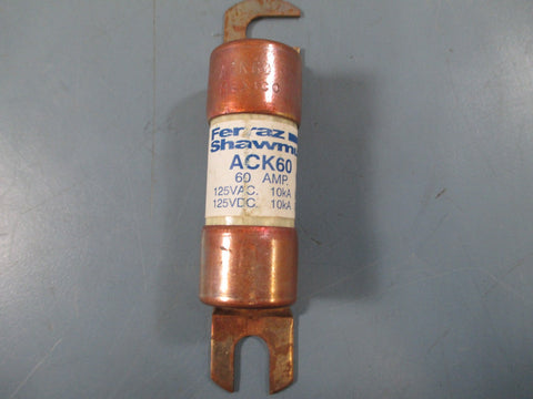 Ferraz Shawmut ACK60 60Amp Time Delay Limiter Fuse  Used
