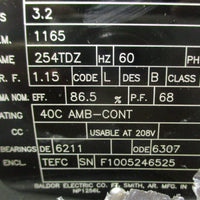 Baldor Reliance 07L469Y723H2 Industrial Motor 2HP 1165RPM 254TDZ 115/16" Shaft