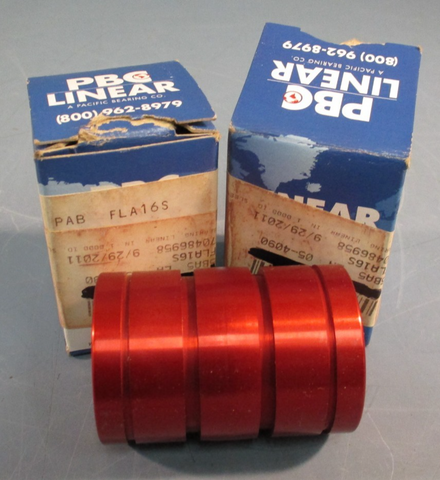 Lot of (2) PBC Bearings Linear Bearing FLA16S