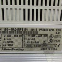 ALLEN BRADLEY 2 HP PRESET SPEED VFD DRIVE SERIES B FRN 5.01 160BA04NPS1P1