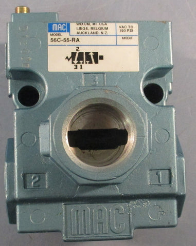 Mac Valves 56C55RA Solenoid Valve 150 PSI 41/8" Length 23/4" Width