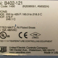 United Electric Controls B402121 Temperature Controller 200425 Deg F 480VAC