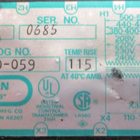 Dongan 502000059 Industrial Control Transformer 2.00 KVA 1PH