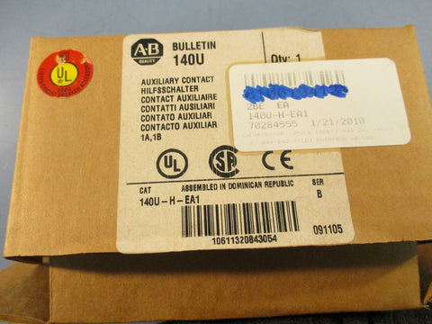 AllenBradley 140UHEA1 SER B Circuit Breaker Auxiliary Contact 600 VAC 125 VDC