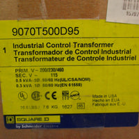 Square D Industrial Control Transformer 9070T500D95 500VA 200/230/460V-115V New