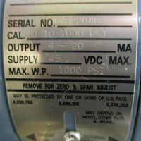 Rosemount 1151GP8E22B1 Alphaline Pressure Transmitter 45VDC, 1000PSI, 3/4" Bore
