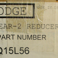 Dodge 20Q15L56 Gear Reducer 15:1 Ratio 1.69 Max Input HP 1" Shaft Dia NOS