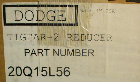 Dodge 20Q15L56 Gear Reducer 15:1 Ratio 1.69 Max Input HP 1" Shaft Dia NOS