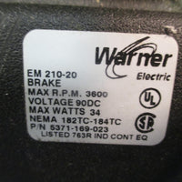 Warner Electric Electro Module/ ER Brake 3600RPM 90VDC EM210-20