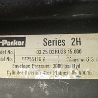 Parker 03.25 D2HU38 15.000 Series 2H Hydraulic Cylinder 15" Stroke 11/2" Thread