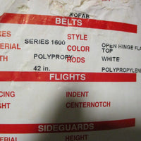 Intralox Series 1600 Open Hinge Flat Top Conveyor Belt White 42" W x 14.9250' L