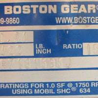 Boston Gear RF71815B5J 700 Series Gear Reducer 15:1 0.91HP 7/8" Shaft Dia NOS