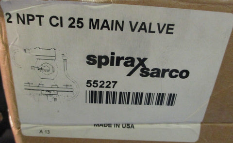 Spirax Sarco 55227 2" NPT 25 Series Pilot Operated Steam Control Valve 250PSIG
