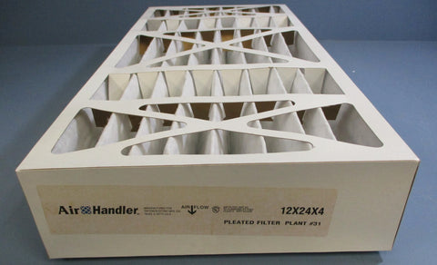 (Lot of 6) Air Handler 2W238 Pleated Air Filter 12" x 24" x 4" MERV 7