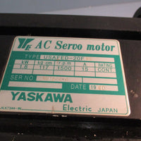 YASKAWA ELECTRIC USAEED20F B2 AC SERVO MOTOR 1.8kW, 1500 RPM, 15A