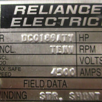 Reliance Electric T18R1117CYX RPM III DC Motor DC0189ATY 2HP 7/8" Shaft Dia