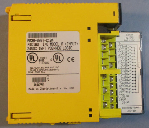 Fanuc A03B0807C104 I/O Model A (Input) AID16D 24VDC 16PT POS/NEG Logic
