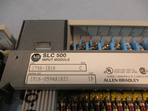LOT OF (2) ALLEN BRADLEY 1746-IB16 SER C SLC 500 DC INPUT MODULE
