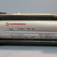 NORGREN J1255A1-REV#3 Double Acting Pnuematic Air Cylinder 1-1/2" Bore 3" Stroke
