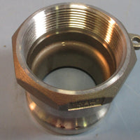 PT Coupling 20V & 20A 316SS Stainless Adapter w/ Cam & Groove Cap NWOB