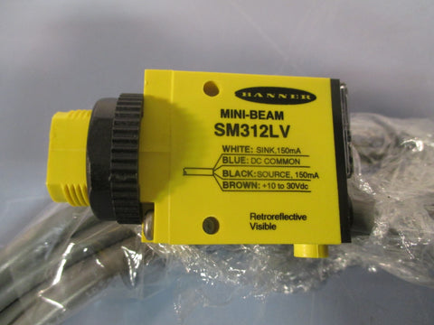 Banner 25876 Photoelectric Sensor MiniBeam D SM312LV W/30'