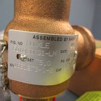 Kunkle 6010EDM01-LM Bronze Threaded Safety Relief Valve 75PSI 3/4" Inlet