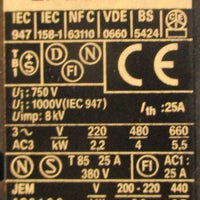 Telemecanique LP2D0901BD Reversing Contactor 023830 24VDC 600VAC 25A 3PH 7.5HP