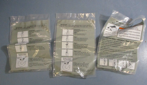 (Lot of 2) Crosby SS-4055 Hook Latch Kit Stock # 1090081 Hook Frame ID: IA/IC/IB