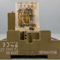 KUHNKE 111A4 24VDC Relay with Base Z376.02 7A 300V AC