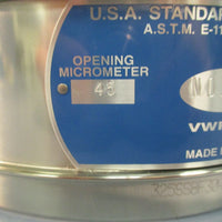 VWR 57334486 #325 U.S. Standard Testing Sieve 8" Diameter Stainless