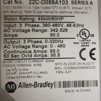 Allen Bradley 22CD088A103 Ser A Powerflex 400 AC Drive 45kW 60HP 3 Ph 380480 V