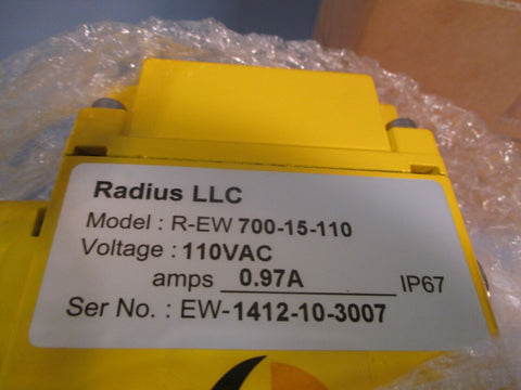 Radius LLC Electric Actuator 110VAC, 0.97A amps R-EW700-15-110