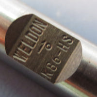 Weldon 1° Tapered End Mill: T16A2, 3/16"DIA, 3/8"SHK, HSS, 3FL, USA