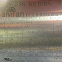 Stainless Motors Sanifan SE2E04T04B1T Washdown Inverter Duty Motor 7/8" Shaft Di