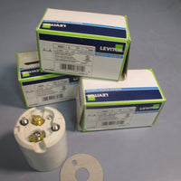 Lot of 3 Leviton Porcelain Lamp holder SAN 546 Mogule Base Keyless 1500W 86944