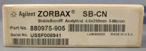 Agilent 88097905 Zorbax SBCN SableBond Analytical HPLC Column 4.6 x 250mm