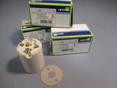 Lot of 3 Leviton Porcelain Lamp holder SAN 546 Mogule Base Keyless 1500W 86944