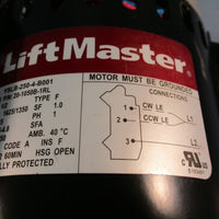 LiftMaster 20-1050B-1RL 1/2HP, RPM 1625/1350 TYPE F 1 PHASE 115V 50/60Hz MOTOR