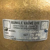 Kunkle 6010JHM01AM0075 Safety Relief Valve 2" 75PSI Set Pressure 2in.x21/2in